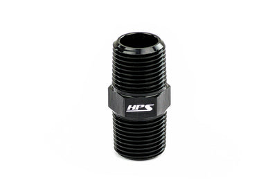 HPS Performance Products Straight NPT Male To NPT Male Union Coupler Adapter, Aluminum, Black