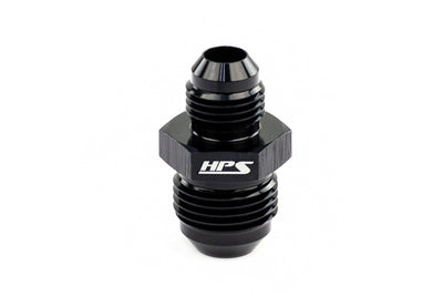 HPS Performance Products AN Male To Male Reducer Union Coupler Adapter, Aluminum, Black