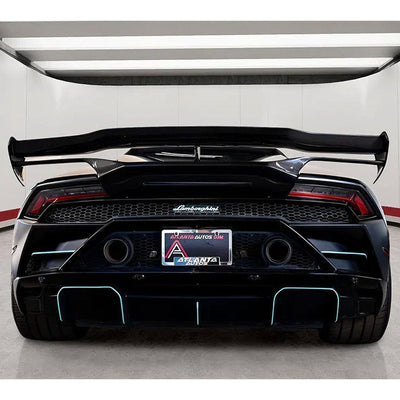 AP Style Dry Carbon Fiber Rear Wing with Base Panel for Lamborghini Huracan LP580 LP610 EVO
