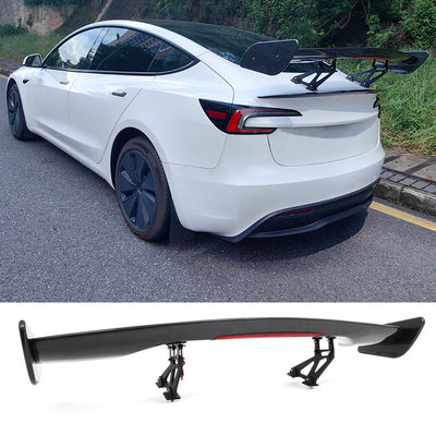 Universal JDM GT Style Carbon Fiber Print Trunk Spoiler ABS w/ Light