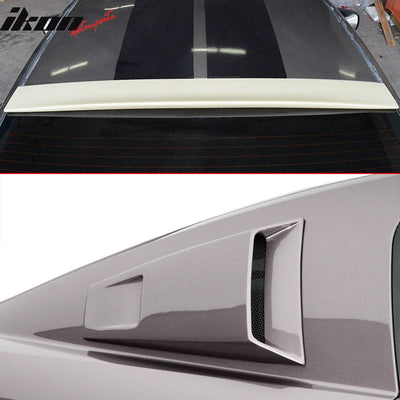 Fits 05-14 Ford Mustang Coupe Roof Wing & PU Eleanor Window Louvers