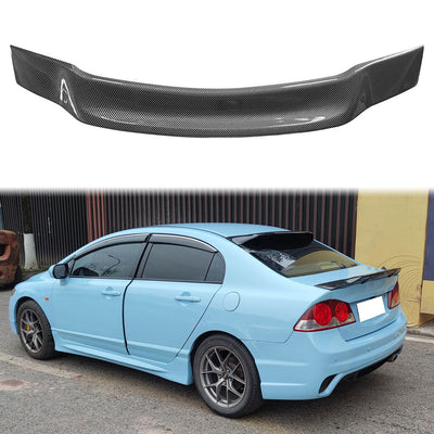 2006-2011 Honda Civic 4DR R Style Carbon Fiber Print Trunk Spoiler ABS