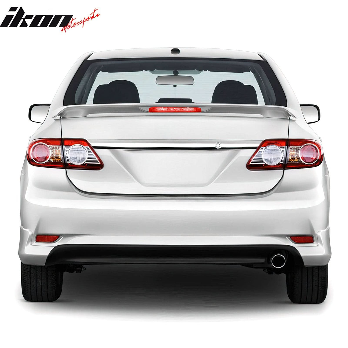 2009-2013 Toyota Corolla Painted #1H2 Black Trunk Spoiler W/ LED Light
