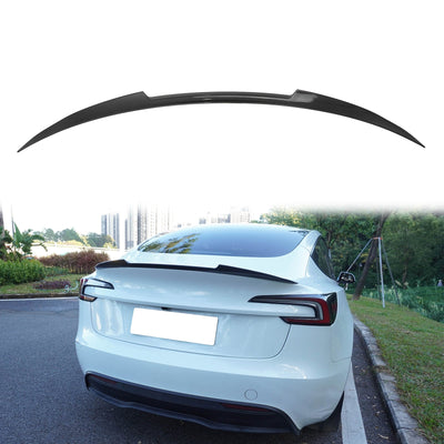 2024-Up Tesla Model 3 V Style Carbon Fiber Print Trunk Spoiler Lip ABS