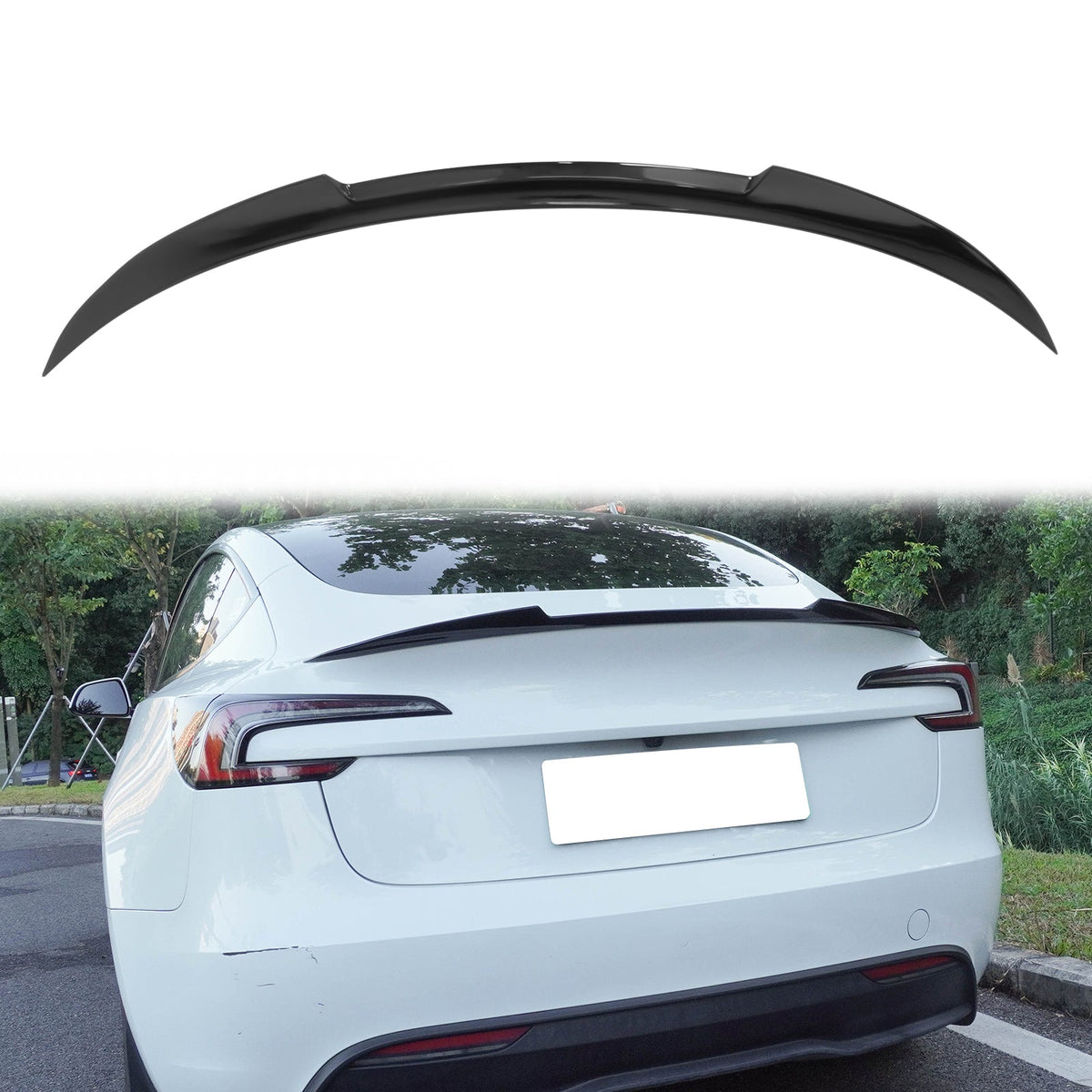 2024-Up Tesla Model 3 V Style Gloss Black Rear Trunk Spoiler Wing ABS