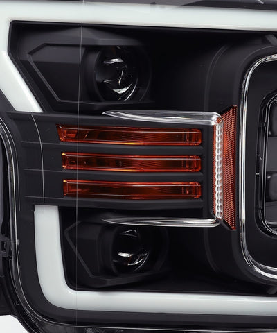 AlphaRex 18-20 Ford F150 LUXX-Series LED Projector Headlights Black