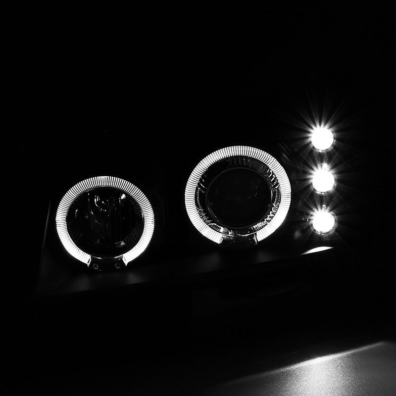 Spec-D 03-07 Silverado 02-06 Avalanche Headlights Halo Projector Black