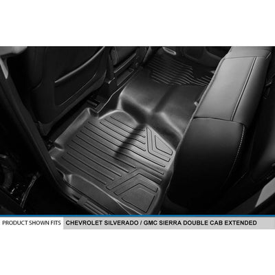 SMARTLINER Custom Fit Floor Liners For Double Cab 2014-2018 Silverado/Sierra 1500 - 2015-2021 2500/3500 HD