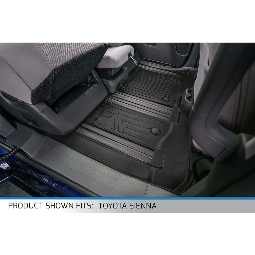 SMARTLINER Custom Fit Floor Liners For 2021-2026 Toyota Sienna with 2nd Row Bench Seat no Spare Tire