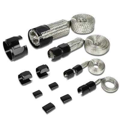Universal Braided Stainless Steel Hose Set - Black