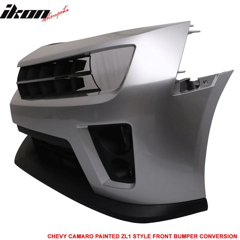 Fits 10-13 Camaro ZL1 Front Bumper Switchblade Silver Metallic