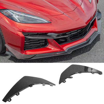 2023-2025 Chevrolet Corvette C8 Z06 Front Bumper Canards Carbon Fiber