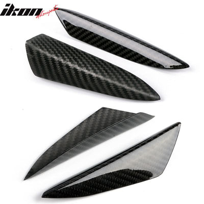 Universal V3 Style Front Bumper Lip Canards Splitters Fin 4Pc CF