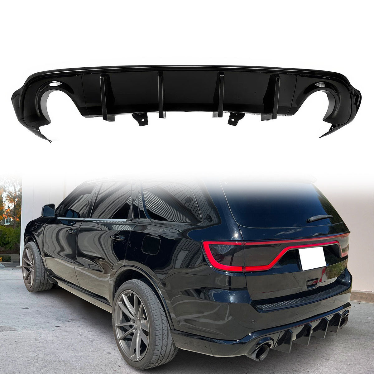 2011-2024 Dodge Durango Rear Bumper Lip Diffuser V1 Gloss Black Apron