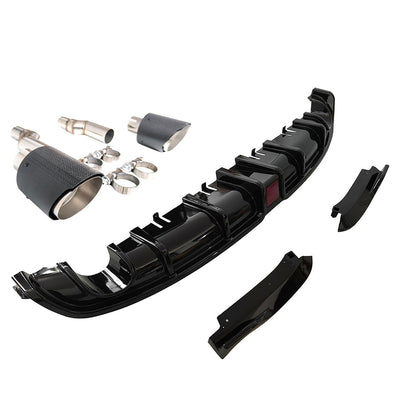 2022-2024 Civic EX/Touring/Si Sedan Gloss Rear Diffuser W/LED+Dual Tip