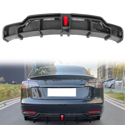 2017-2024 Tesla Model 3 IKON Style Rear Diffuser W/ LED PP