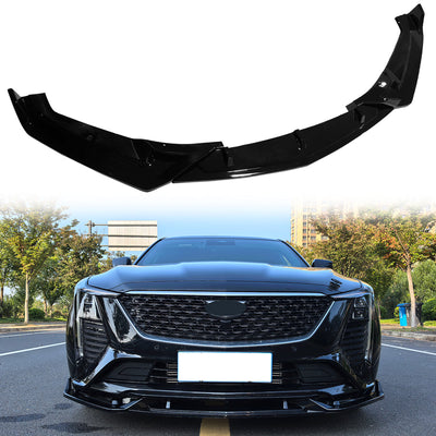 2025 Cadillac CT5 Luxury Gloss Black 3PCS Front Bumper Lip Spoiler PP