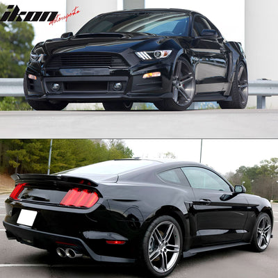 Universal Side Skirts PU ROU Style Unpainted BlackÂ Rocker Pane