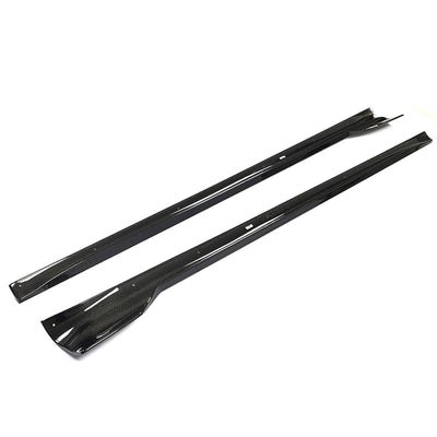 2021-2025 Tesla Model S Gloss Black Revozport Side Skirts Carbon Fiber