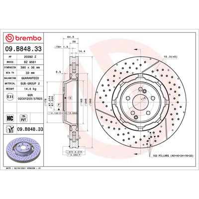 Brembo Disc Brake Rotor 09.B848.33