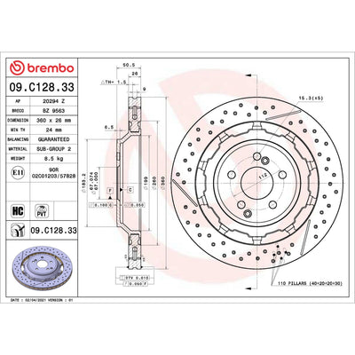Brembo Disc Brake Rotor 09.C128.33