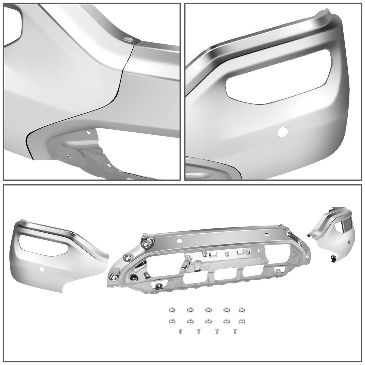 2016-2018 GMC Sierra 1500 Chrome Front Bumper Cover w/ Park Assist