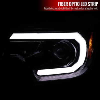 Spec-D 12-15 Tacoma Projector Headlights LED Bar Black