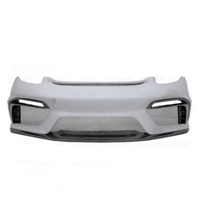 GT4 Style Half Carbon Fiber Front Bumper for Porsche Cayman 981 13-15