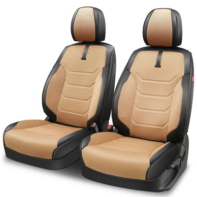 Sport Series Front Row Seat Covers Set - Black/Beige
