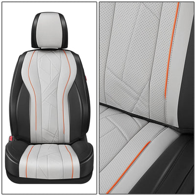 Touring Style Front Row Seat Covers Set - Black/Grey