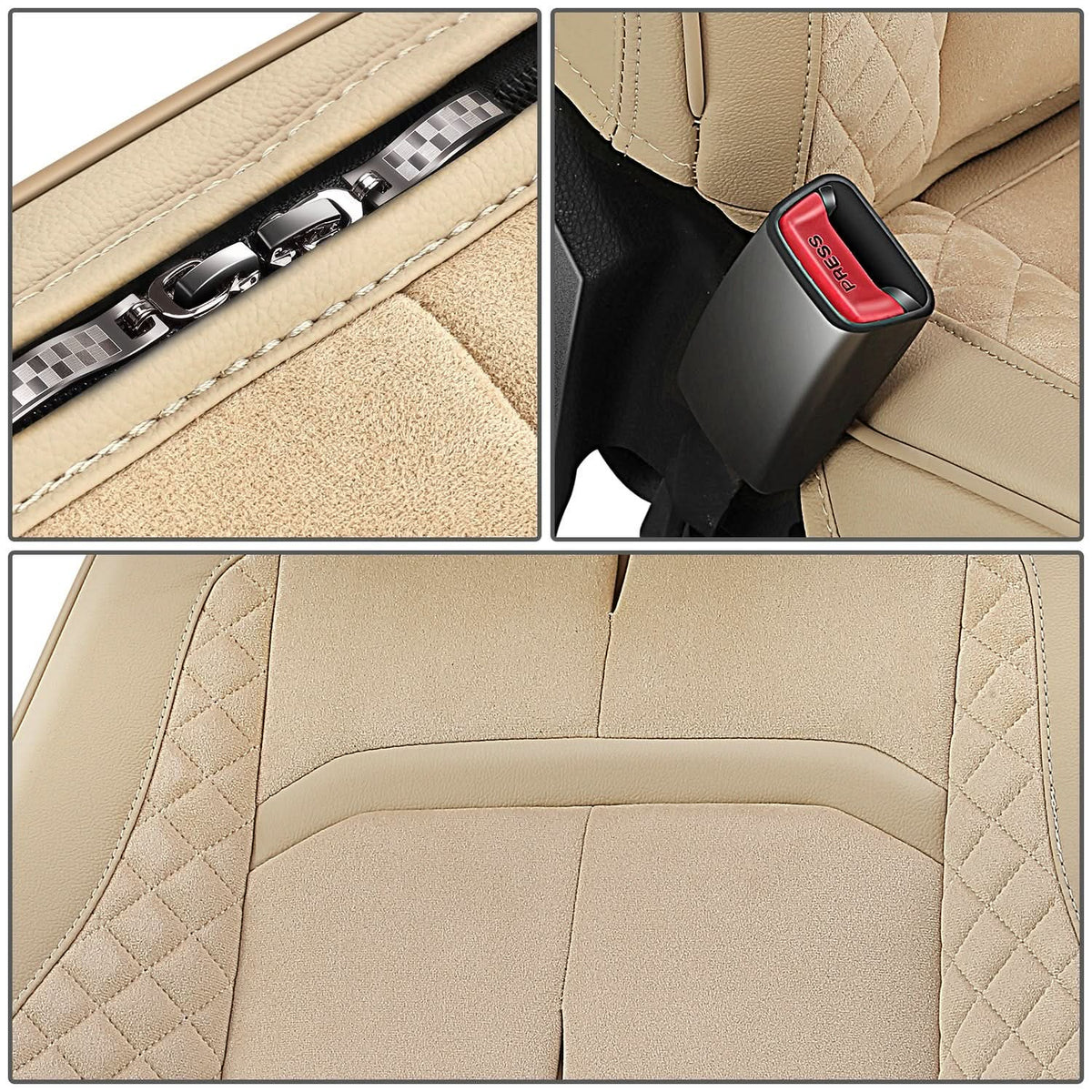 Voris Style Front Row Seat Covers - Beige