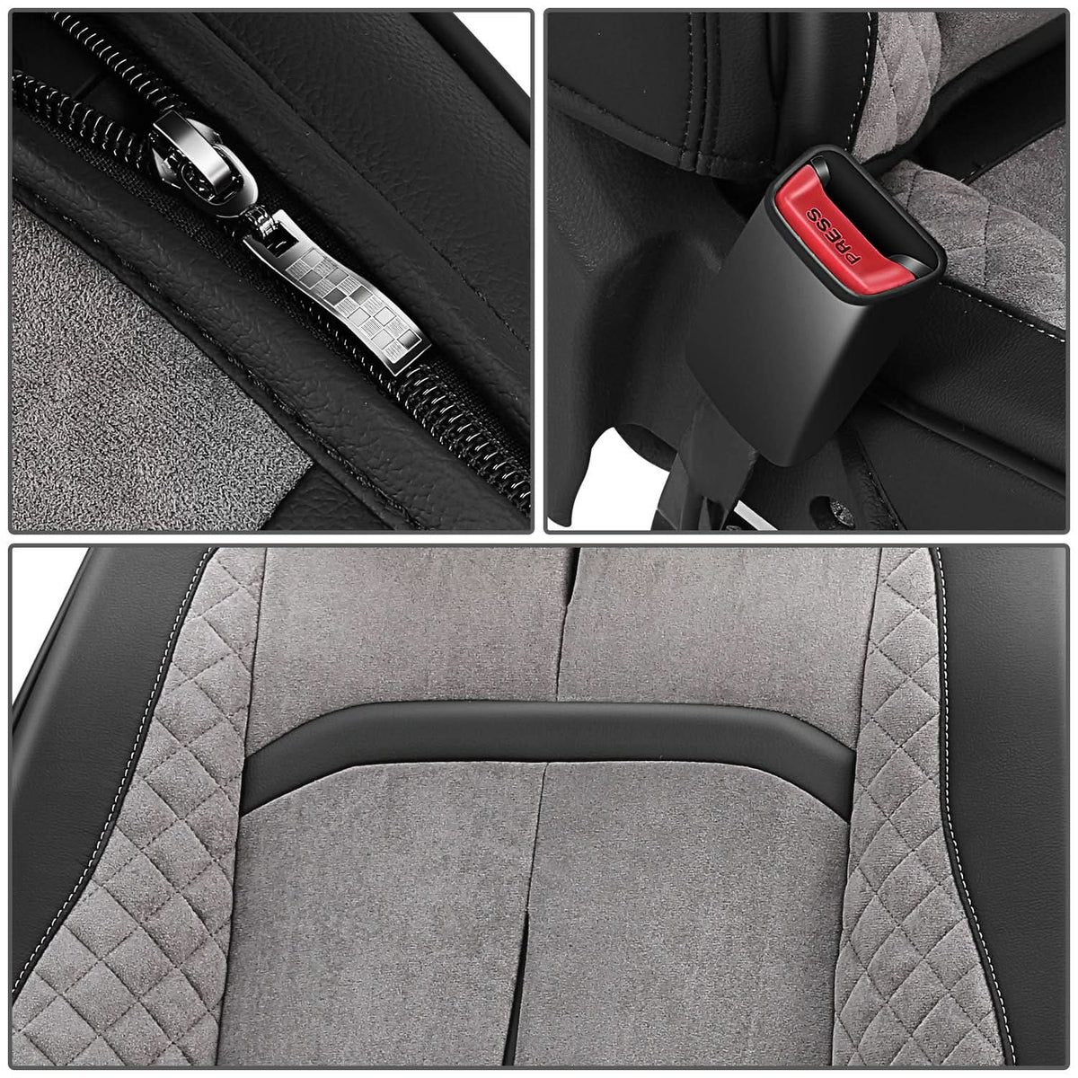 Voris Style Full Set Seat Covers - Black/Grey