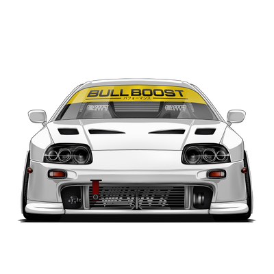 Bull Boost Vinyl Window Banner - Modern