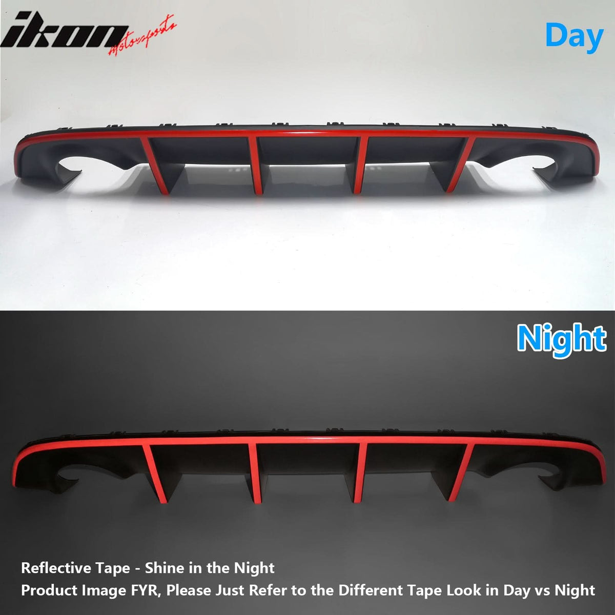 2015-2023 Dodge Charger SRT Rear Diffuser with Reflective Tape PP