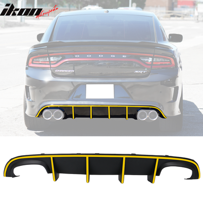 2015-2023 Charger SRT Quad Exhaust Rear Diffuser w/ Reflective Tape PP