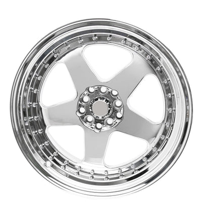 (2) 18X10 +30 5X100 / 5X114.3 Step Lip 5 Spoke Wheels Rim Accessories