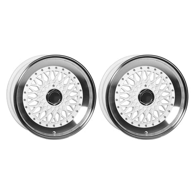 (2) 17X8.5 +25 5X100 / 5X114.3 Step Lip Deep Dish Mesh Wheels Rim Pair