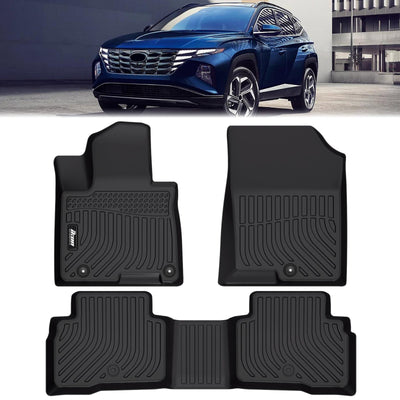 2022-2024 Hyundai Tucson Hybrid 3D Black Floor Mats + Trunk Mat TPE