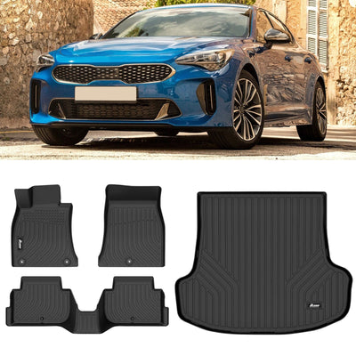 2018-2023 Kia Stinger RWD All Weather TPE 3D Floor Mats + Trunk Mat