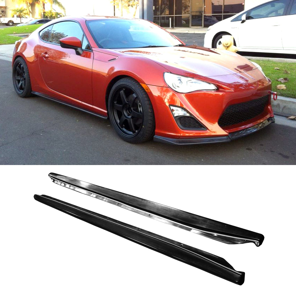 Side Skirts & Front Lip For 2013-2016 Scion FR-S GR Style PU Unpainted