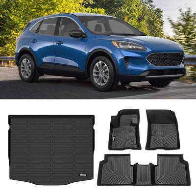 2020-2024 Ford Escape Non-Hybrid TPE 3D Floor Mats + Trunk Cargo Mat