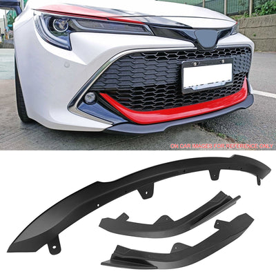 2019-2021 Toyota Corolla Auris 5-Door Matte Black 3PC Front Bumper Lip