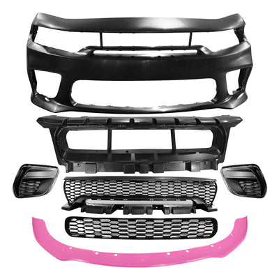 2015-2023 Dodge Charger Widebody Front Bumper Cover + Pink Lip PP