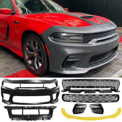 2015-2023 Dodge Charger Widebody Front Bumper Cover + Yellow Lip PP