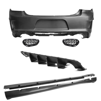 2015-2023 Dodge Charger IKON Matte Black Front Rear Bumper Covers PP