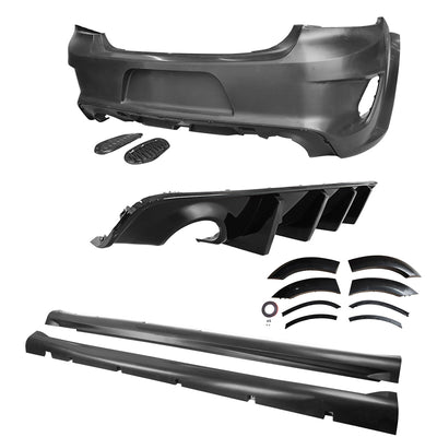 2015-2023 Dodge Charger IKON Gloss Black Front Rear Bumper Covers PP