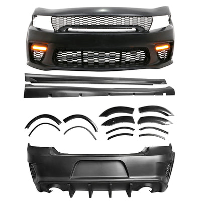2015-2023 Dodge Charger IKON Matte Black Rear Bumper Cover Diffuer PP