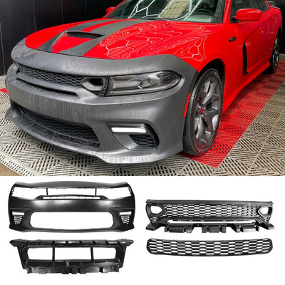 2015-2023 Dodge Charger Widebody SRT Black LED Front Bumper Kits PP