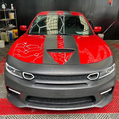 2015-2023 Dodge Charger Widebody SRT Black Front Bumper W/LED Light PP
