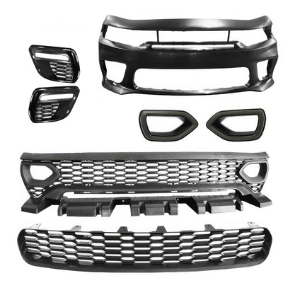 2015-2023 Dodge Charger Widebody SRT Black Front Bumper W/LED Light PP